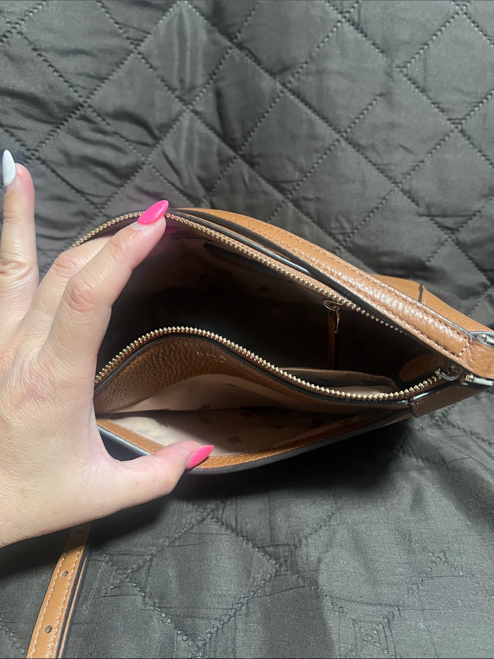 kate spade Pebbled Leather Crossbody Bag - Camel - Picture 5 of 10